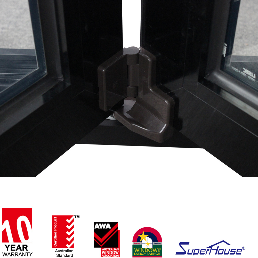 Superhouse Factory Direct Sales Weatherproof Thermal Break Modern Design Black Aluminum Folding Window