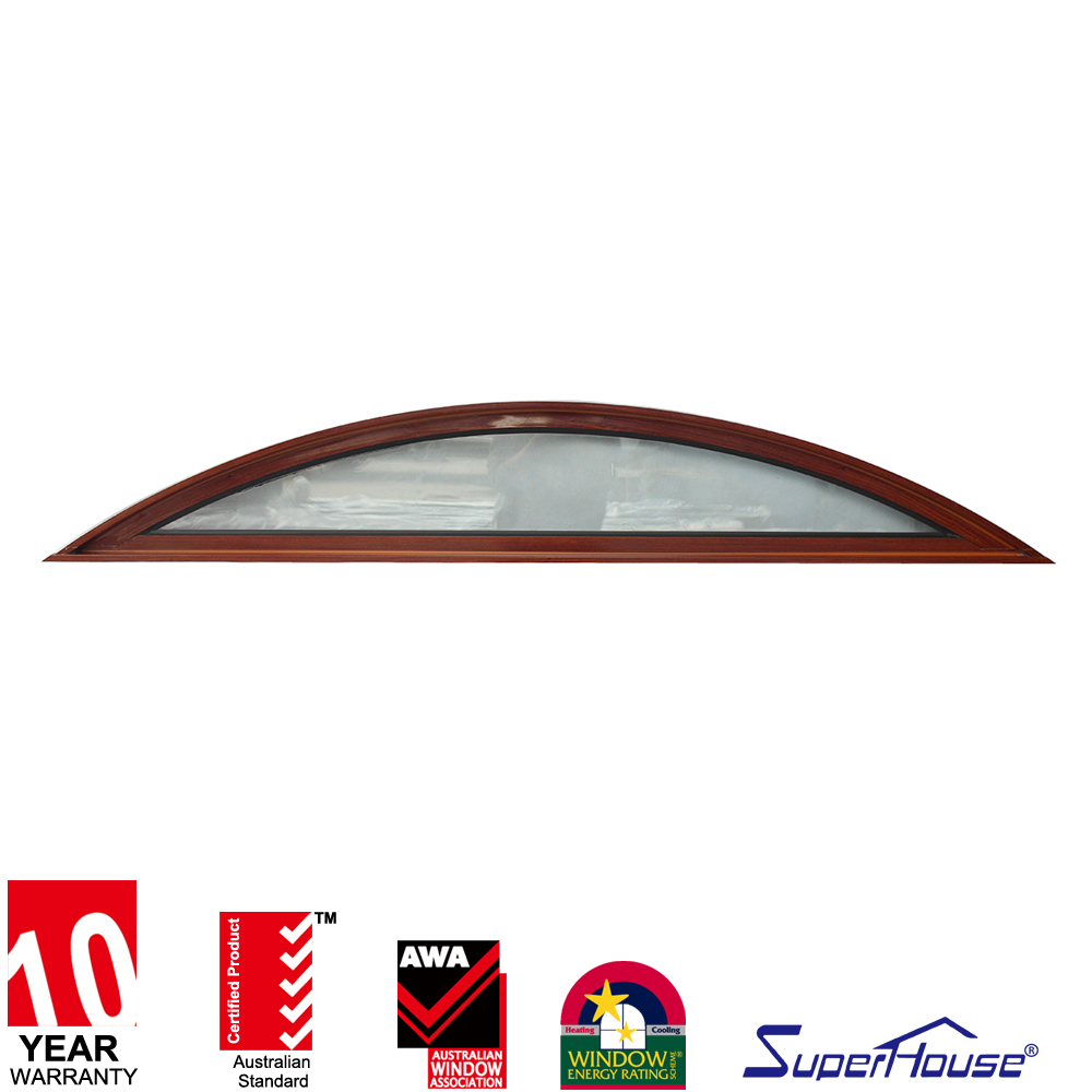 For Living Room & Bathroom Aluminum Alloy Curved Glass Fixed Window with Anti-UV Protection Curved Fixed Window