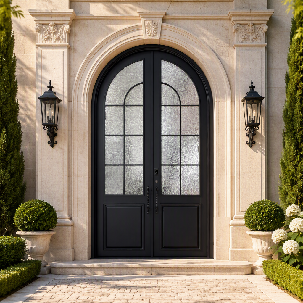 Superhouse NFRC NOA FPA AS2047 Custom Aluminum Arch Entry Door with Waterproof Feature and Over 10-Year Warranty