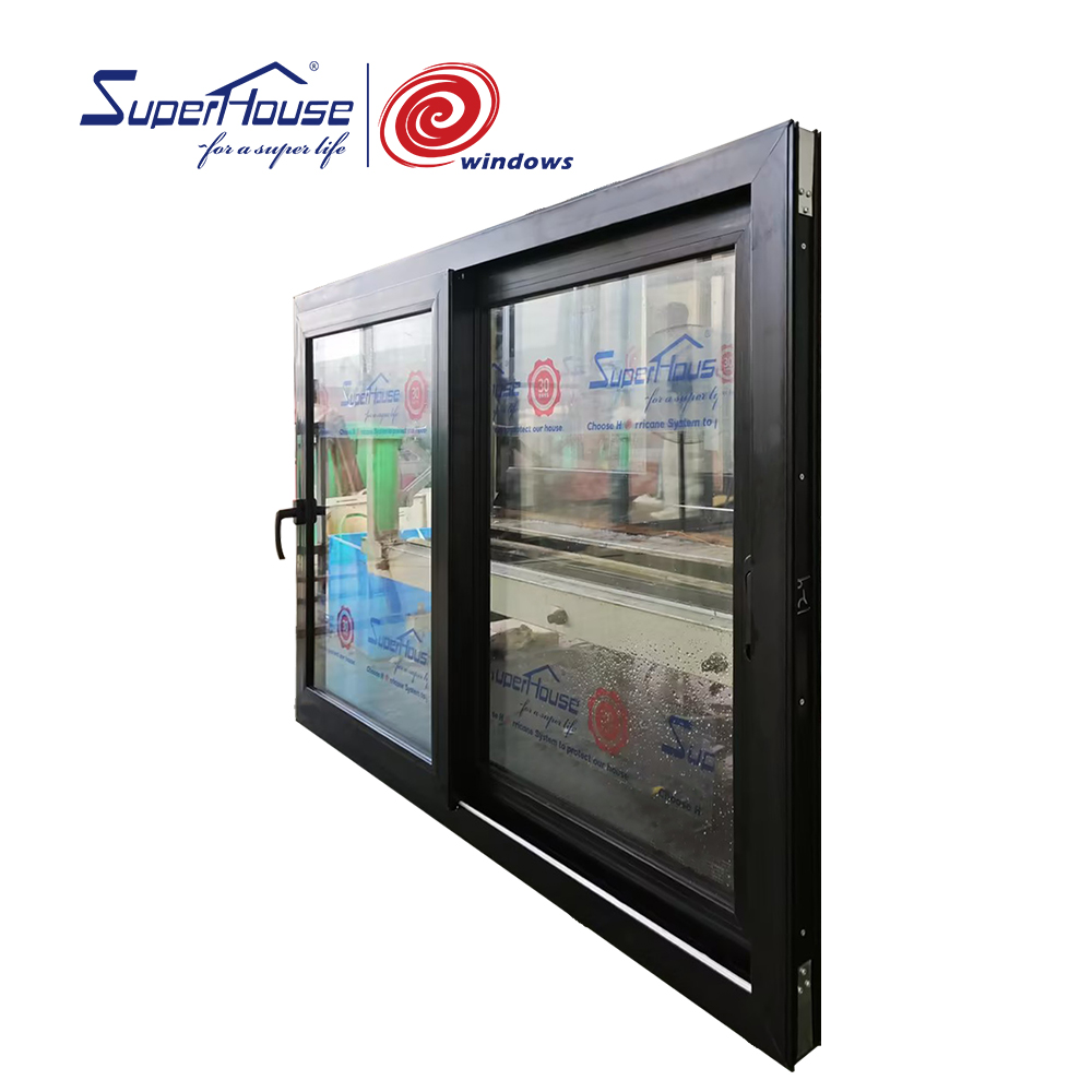 Superhouse Hurricane Proof NFRC NOA FPA AS2047 Standard Double Glass Aluminium Sliding Window Impact windows