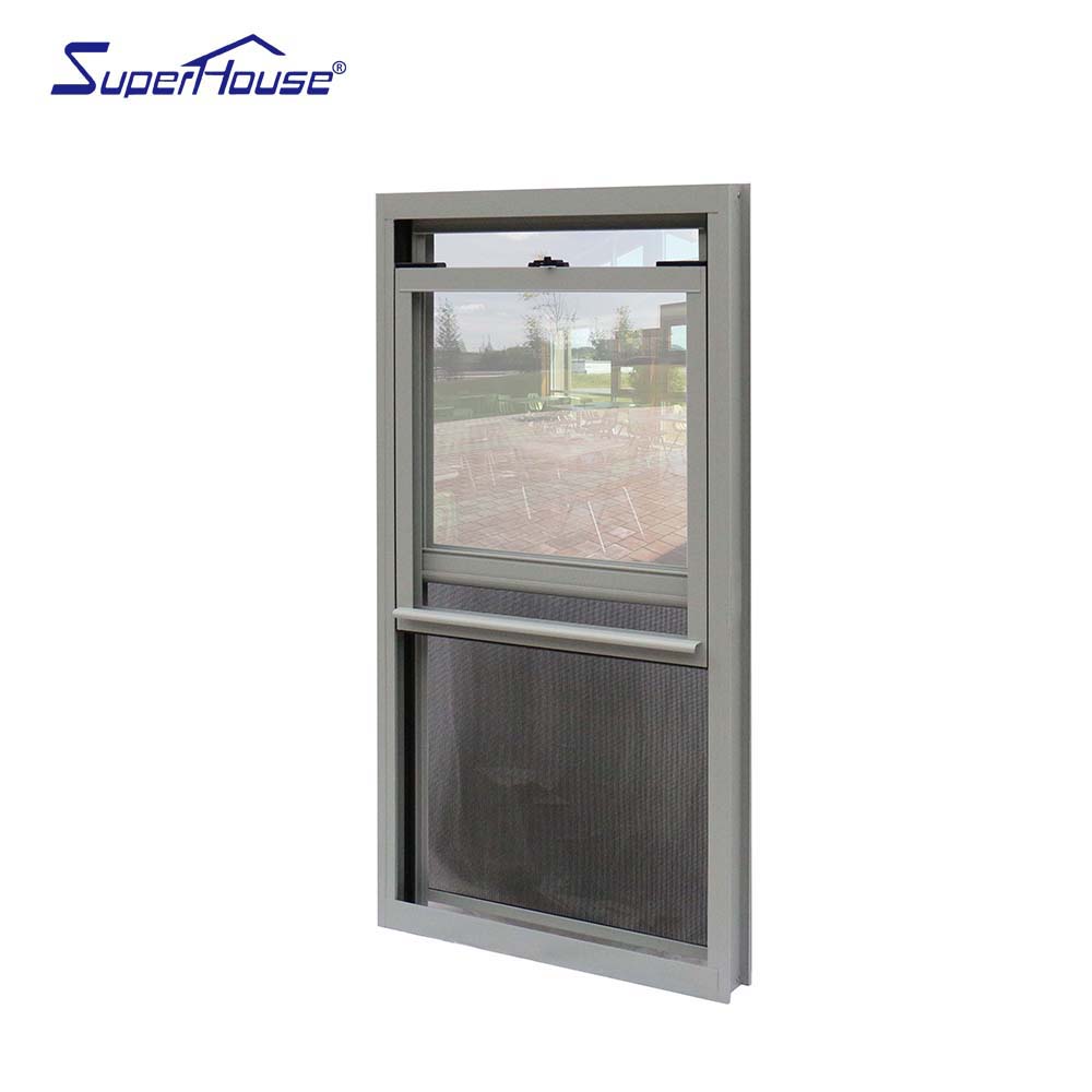 Thermal Insulation Hurricane Proof NFRC NOA FPA AS2047 Double Glass Aluminum Single Hung Window with Wooden Frame
