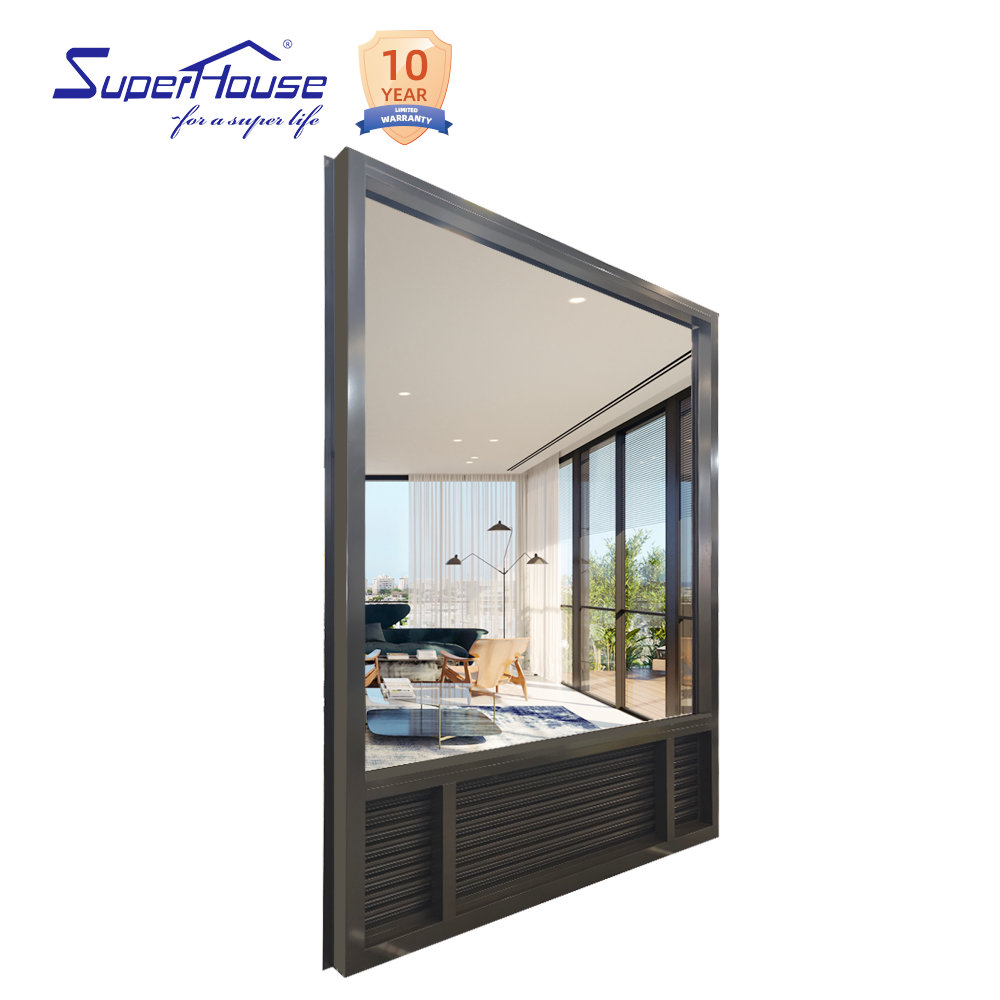 Factory New Style Aluminum Design Large Windows Low E Argon Double Glass Fixed Window