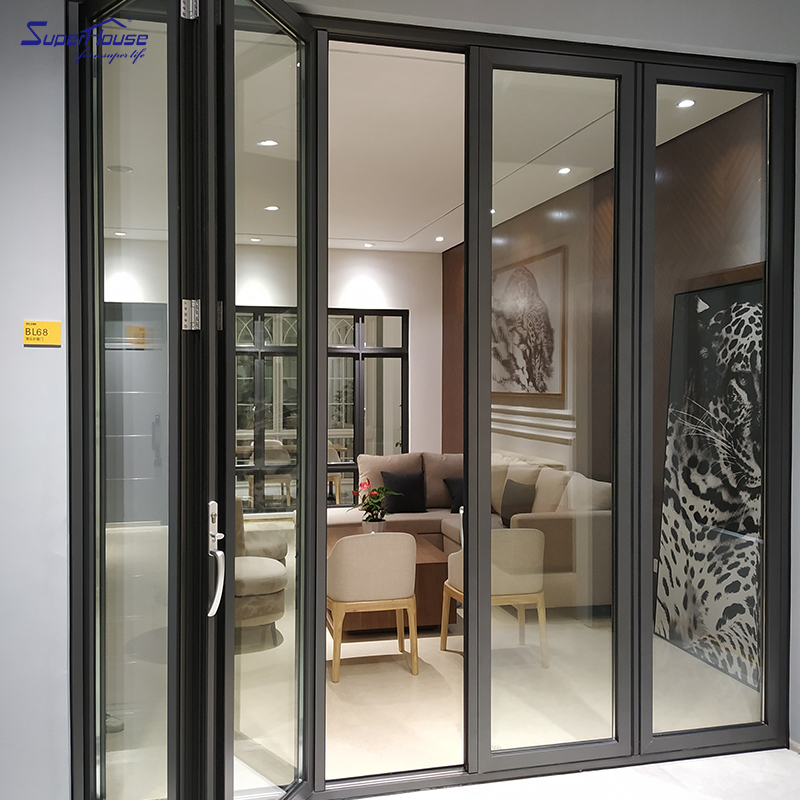 Florida Approved Aluminium Bi-Folding Doors Hurricane Impact Folding Glass Patio Doors for Luxury Villa Project