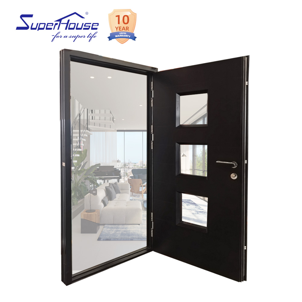 Superhouse Australian Customized Luxury Exterior Entrance Door Aluminum Alloy Anti-Theft Fireproof Bulletproof Glass Pivot Door