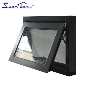 Commercial Florida Certified Crank Awning Window Hurricane Impact Multi-point Lock Waterproof Windproof For Apartment Projects