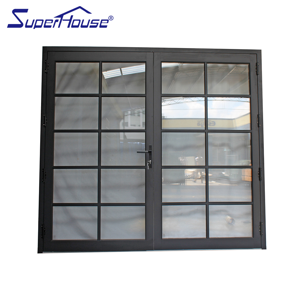 NFRC Certified Aluminum French Casement Door Double Insulated Glass Energy Efficient Waterproof for Patio Entry