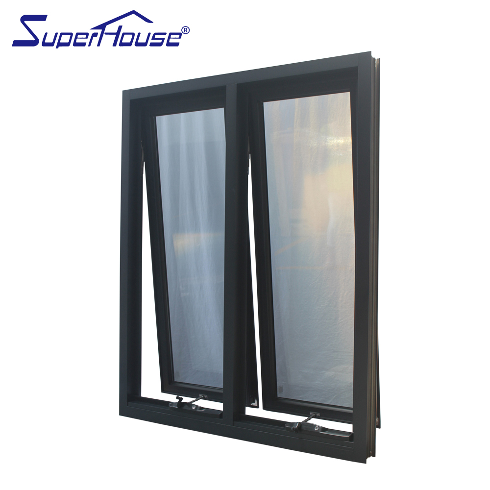 Aluminium Awning Window with Chain Winder AS2047 AS1288 Certified Double Tempered Glass Rainproof Soundproof for Kitchen Laundry