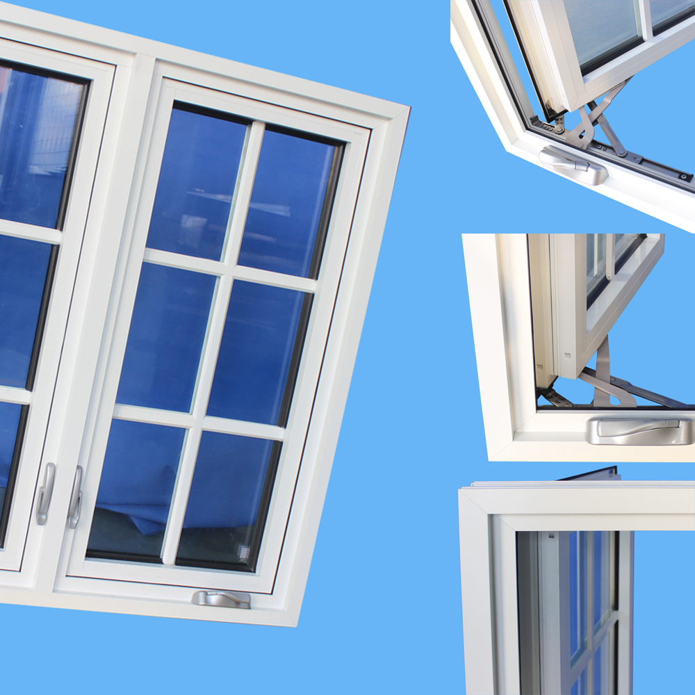 Passive House Title24  American Crank Casement Window Energy Star Double Glazed Low-E Coating Anti-UV Heat Insulation Window