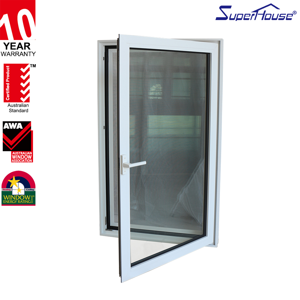 Superhouse High Quality for Houses Waterproof With Stainless Steel Screen Aluminium Tilt and Turn Window