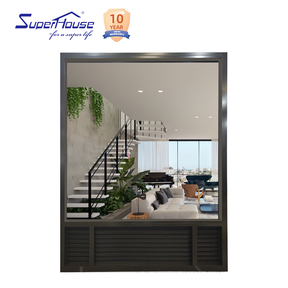 Factory New Style Aluminum Design Large Windows Low E Argon Double Glass Fixed Window