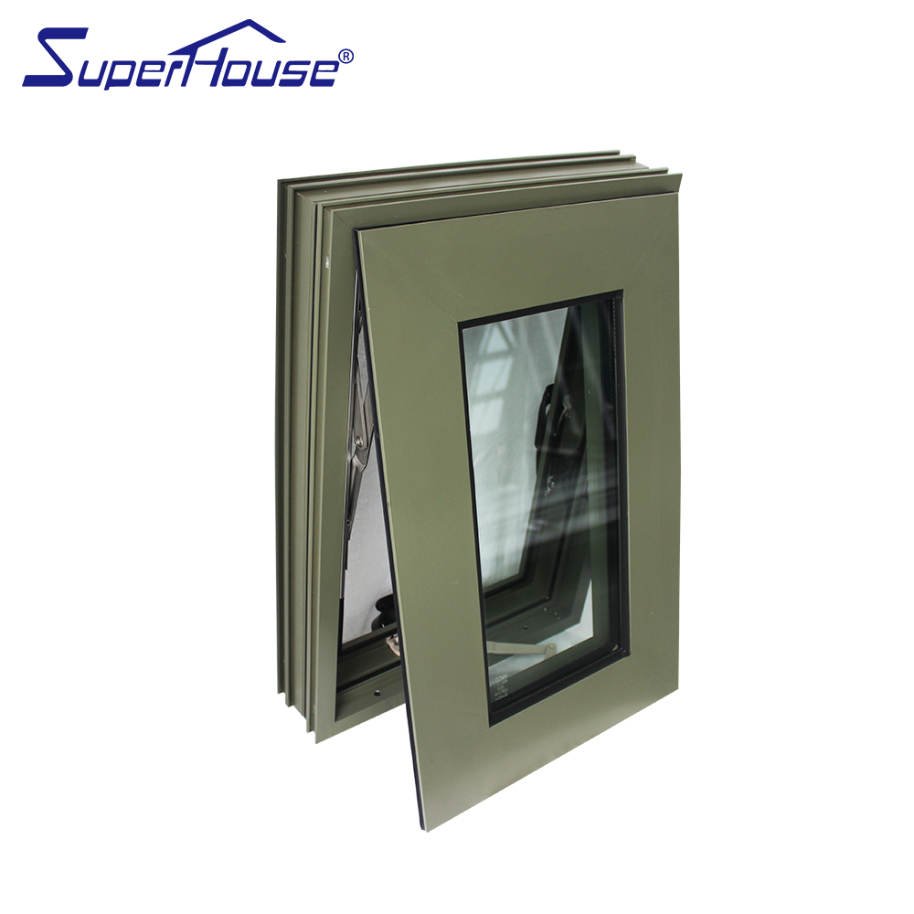 Modern Thermal Break Aluminum Crank Awning Window NFRC AAMA Certified American Style for Residential Villa