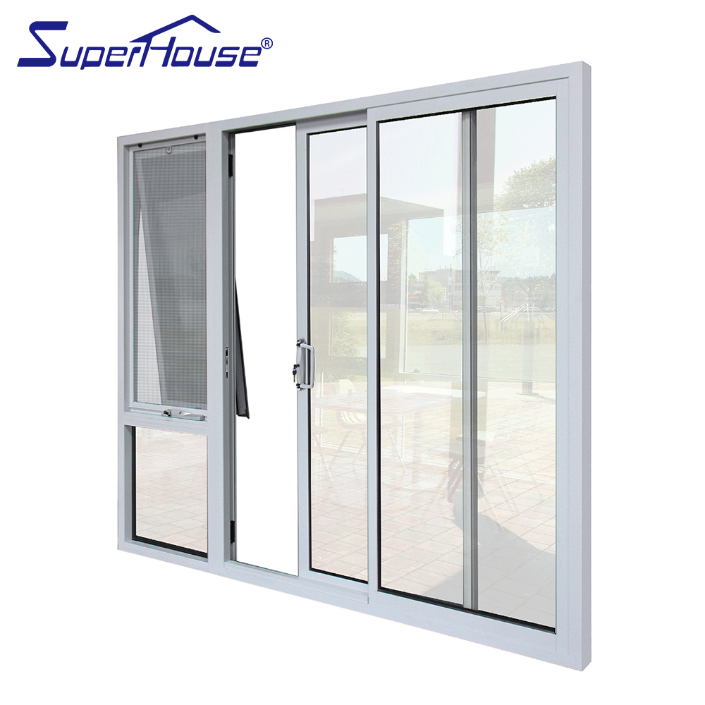AS2047 Certified Thermal Break Aluminum Sliding Door and Awning Window Combo with Insect Screen