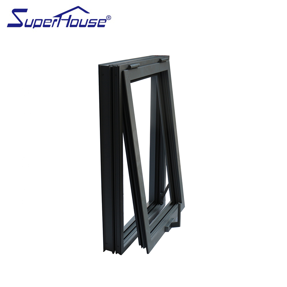 NFRC Certified Aluminum Awning Window Double Glazed Low-E  Energy Saving Thermal Insulation for Apartment Commercial Building