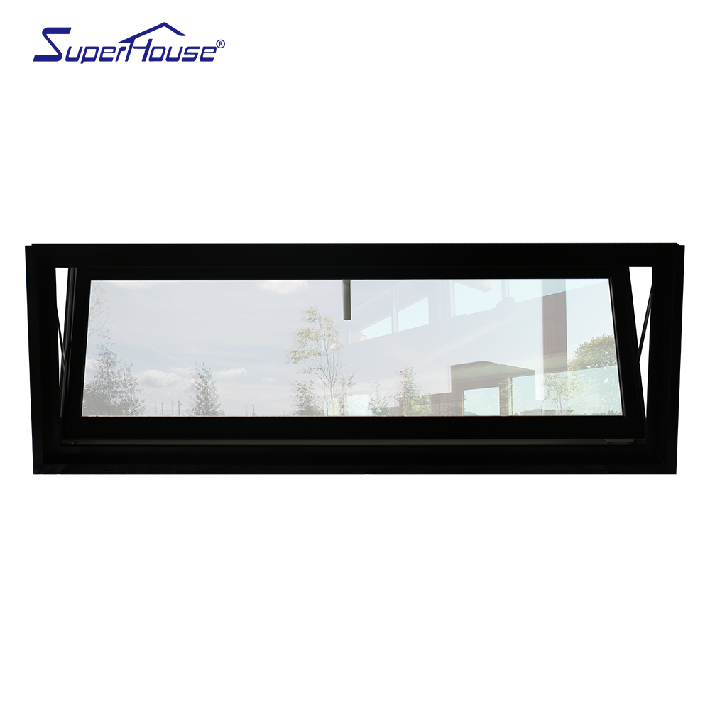 Waterproof Soundproof From Superhouse Aluminum Awning Window White Frame with Tempered Glass Awning Window