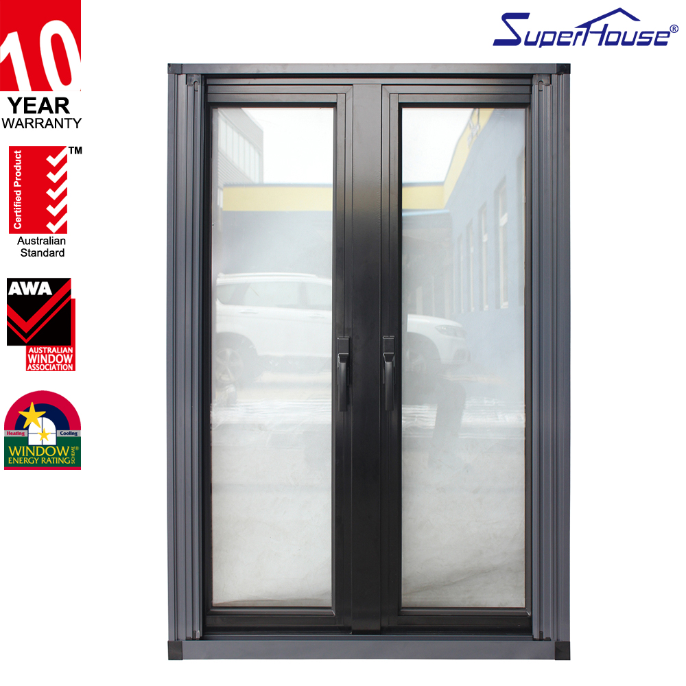 NOA Hurricane Certified Thermal Break American Window Big Glass Panel Aluminum Swing Casement Window with Retractable Mesh