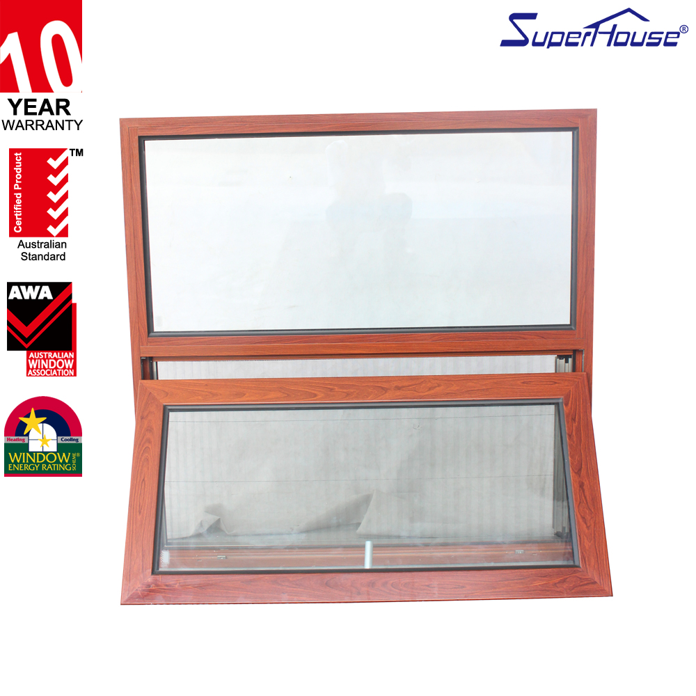 Florida Superhouse Hurricane Impact Resistant Good Sound Insulation Aluminium Triple Tempered Glass Awning Window