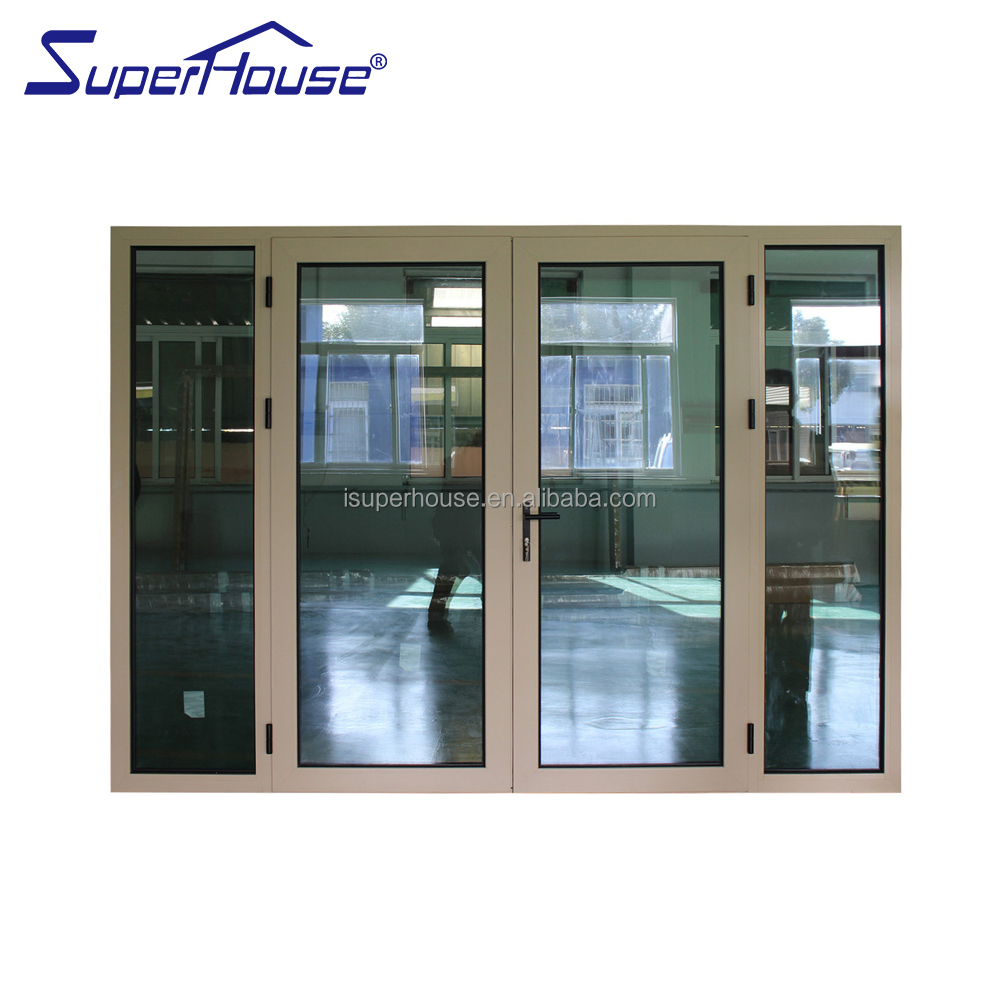 CodeMark Commercial Store Aluminum Double Hinged Door Reflective Tinted Glass Low-e Coating Privacy Protection Heat Insulation