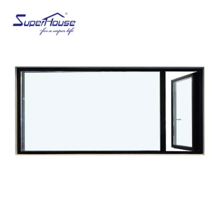 Superhouse Miami-Dade NOA Hurricane Impact Aluminum Casement Window,Double Glazed Windows Factory Custom for Residential Project