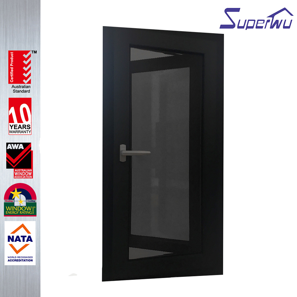 Superhouse 2026 High Security Aluminum Casement Window Black Frame Tempered Double Glass Mosquito Net Popular