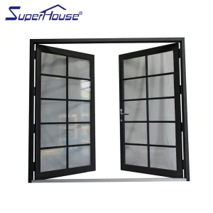 NFRC Certified Aluminum French Casement Door Double Insulated Glass Energy Efficient Waterproof for Patio Entry