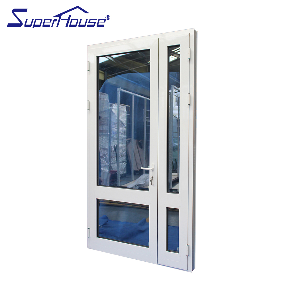 NOA Certified Wind & Hurricane Resistant Modern Aluminum Double Glazed Exterior French Doors for Prefabricated Homes