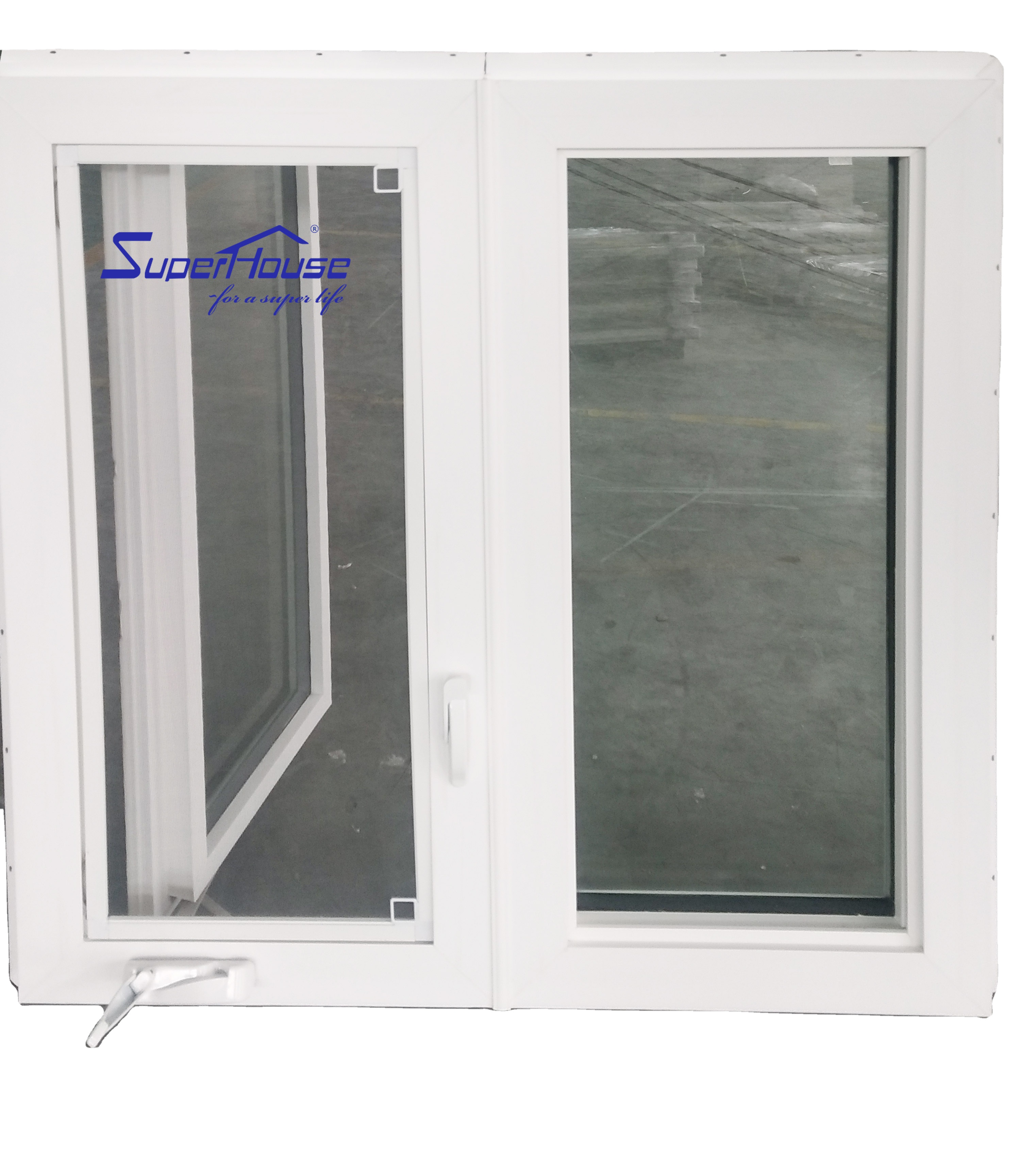 Superhouse  Double /Triple  Glazing UPVC Casement  Window  with  European System Profile