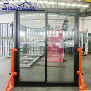 Superhouse NFRC AAMA Miami-Dade Hurricane Impact Rate Exterior Aluminum Sliding Door
