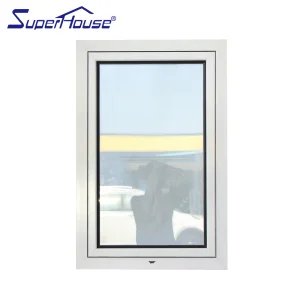 Elegant White Modern Aluminium Tilt and Turn Window, Luxury Simple Look with Durable Handle