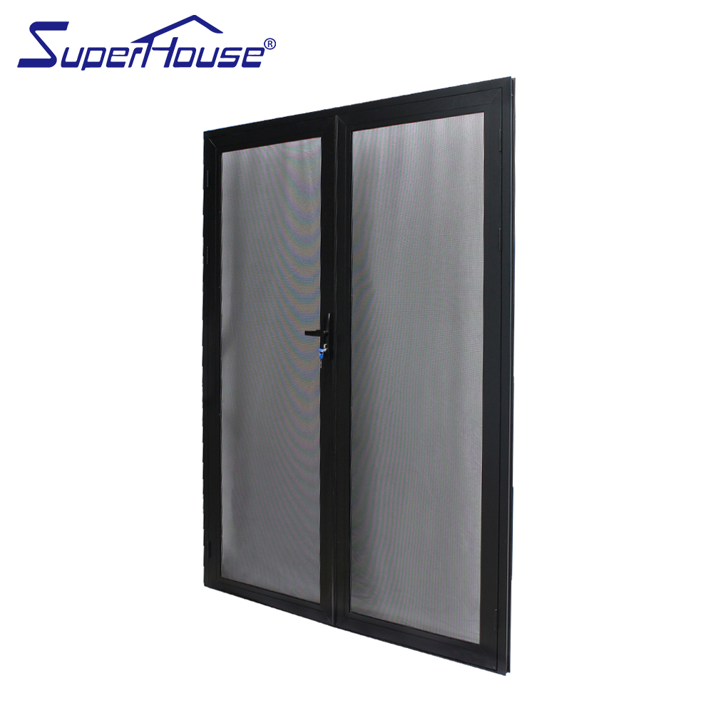 Manufacturer Double Aluminium Door Thermal Aluminum Kitchen Commercial Home Doors Modern Resistant Insulated Hinged Door