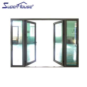 Superhosue Miami Dade NOA Hurricane Impact Standard Aluminum French Door Double Hinged Door Escape Door