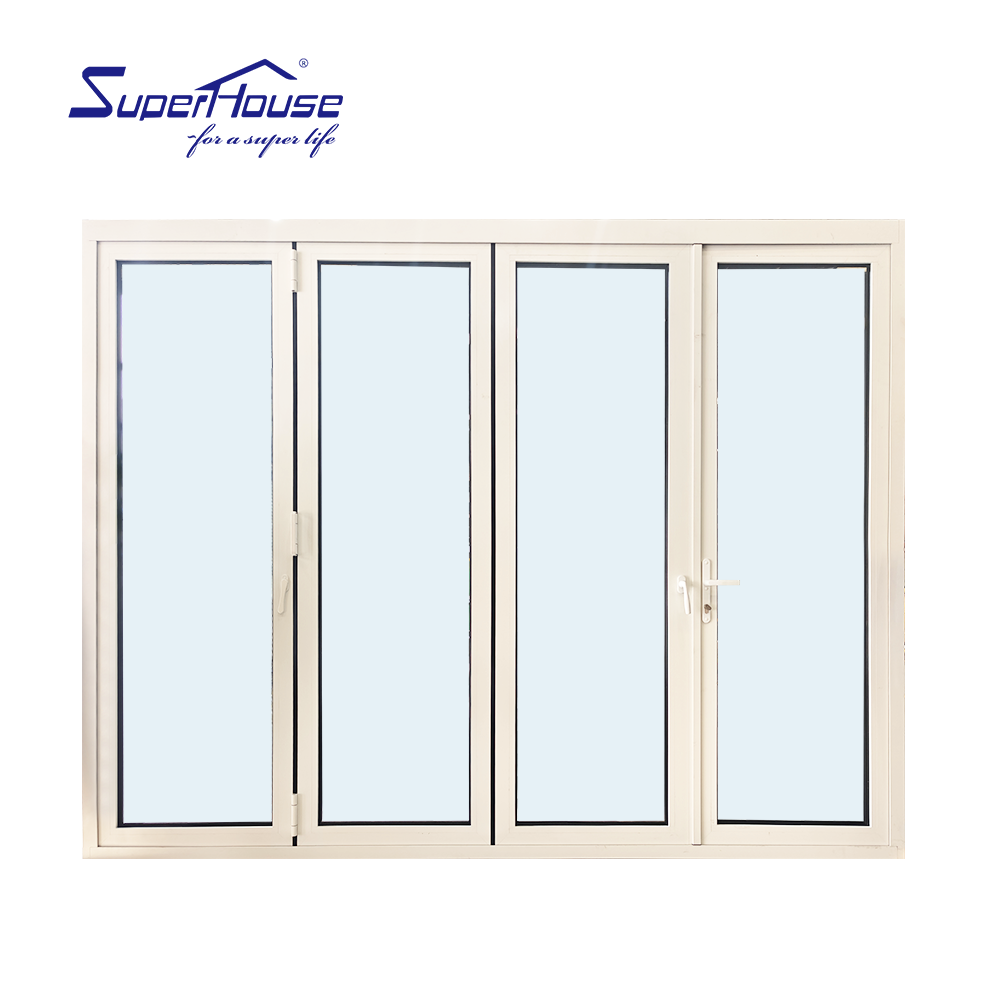 Hurricane Impact Aluminium Accordion Bifolding Doors Fold Door Tempered Glass Folding Door Can Be Casement Open