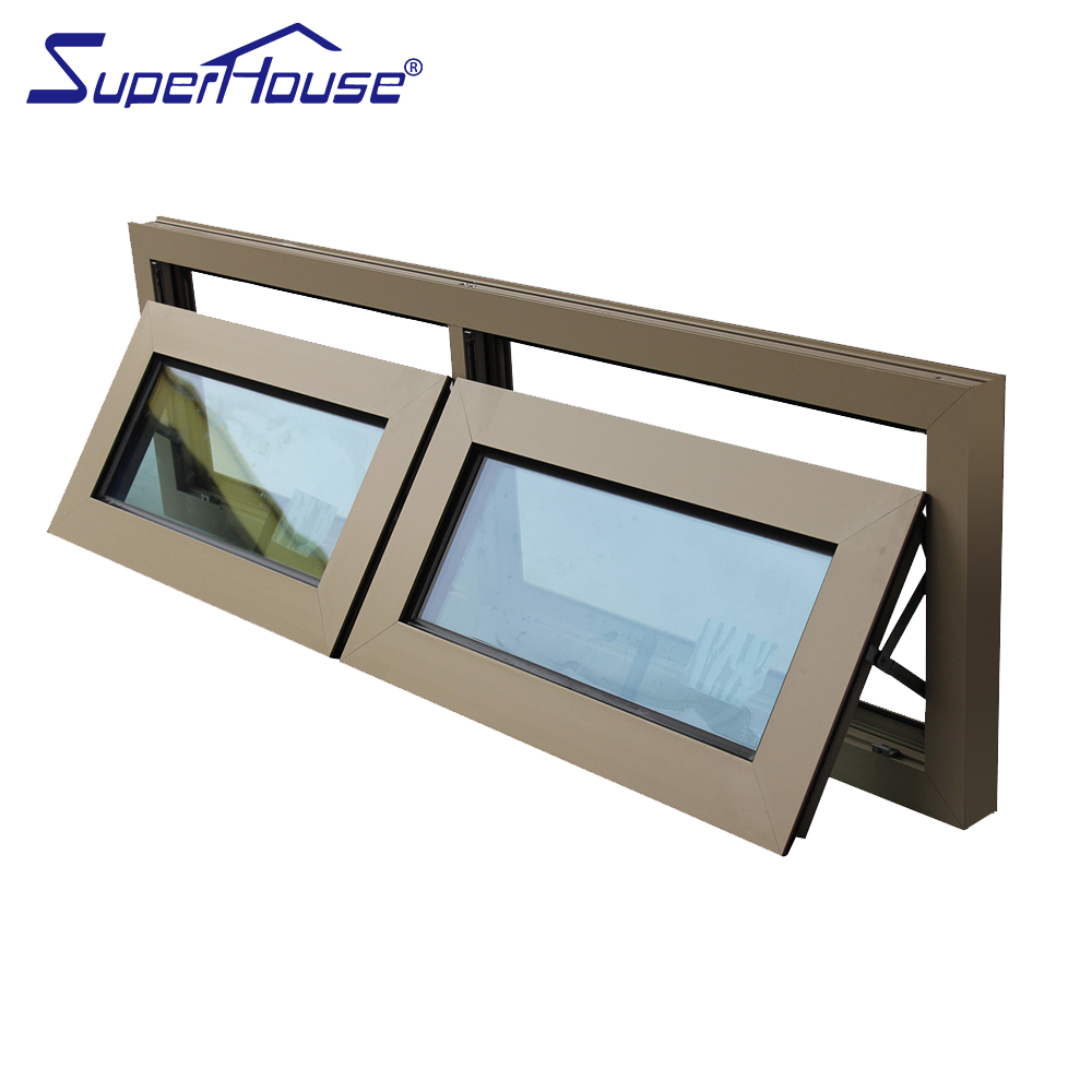 NFRC TITL 24 Thermal Break American Awning Window Big Glass Panel Aluminum Swing Casement Window Outward-Opening Windows