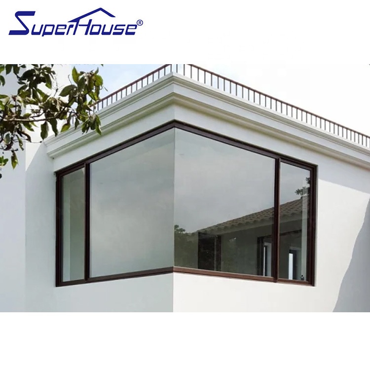 Commercial Office Slim Frame Aluminum Large Fixed Double Laminated Glass High Safety Windproof Waterproof for High Rise Building