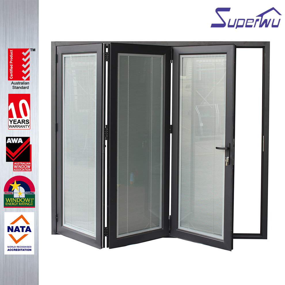 Australia CodeMark Approval Aluminum Bi-Fold Door D2015 Powder Coated Thermal Insulation Anti-Salt Coastal Villa Balcony Entry