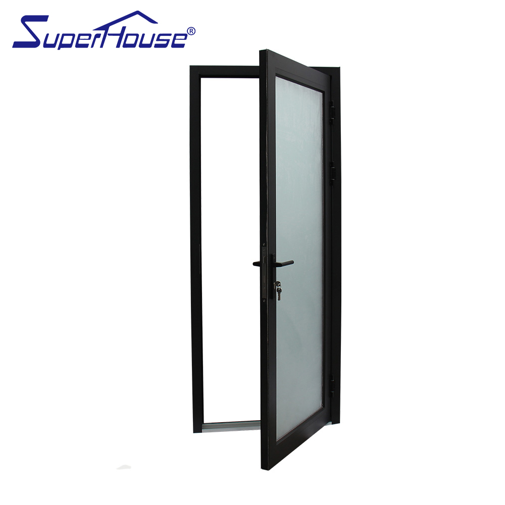 AS2047 Australian Standard Customized Black Color Aluminum Exterior French Doors With White Glass Hinged Front French Door