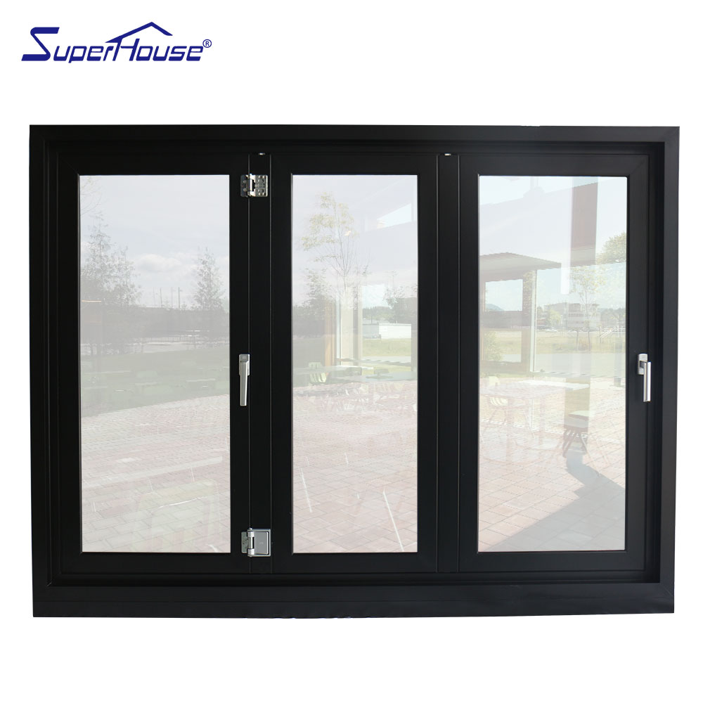 Hurricane Impact System Safety Glass Aluminum Bi Fold Windows Exterior Accordion Design
