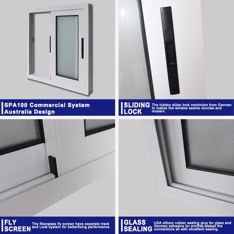 Australia AS2047 Aluminum Sliding Window Custom Powder Coat Color High Reflective Privacy Glass for Residential Project