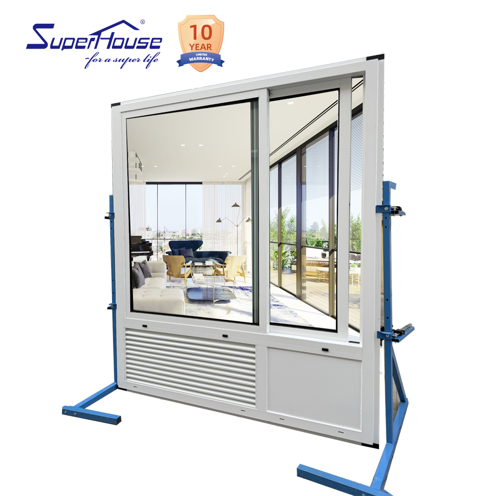 Hotel Sliding Window PTAC Aluminum Alloy Louvers Horizontal Stainless Steel Screen NFRC Energy Star Apartment Condo Windows