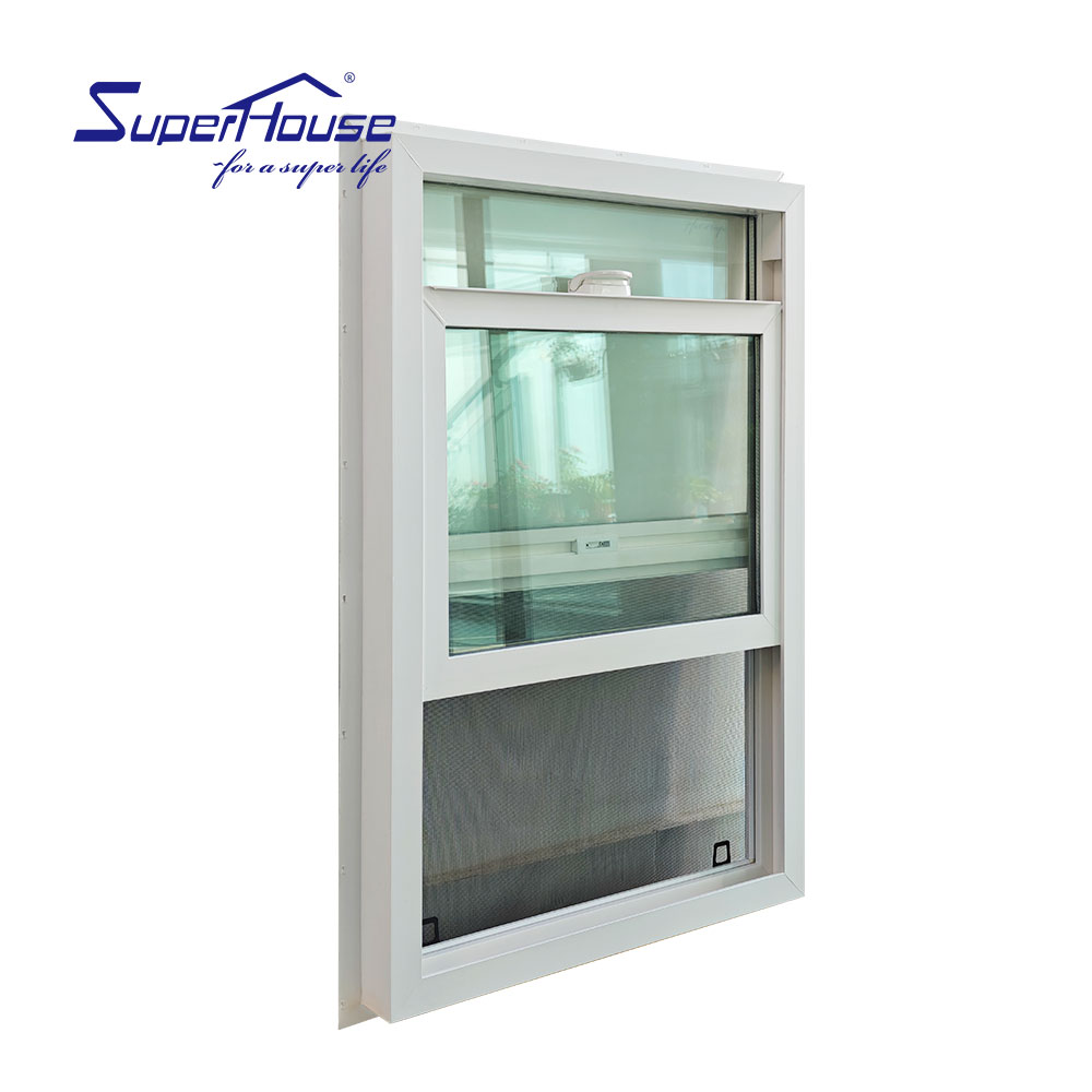 Modern Design UPVC  Hung Windows Energy Efficient  Hurricane Resistant Vinyl Frame Windows for USA House Market
