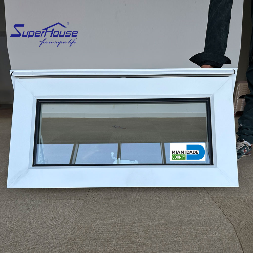 Commercial Aluminum Awning Window American Crank Window Double Glazed Glass Soundproof Rainproof Custom Color For Restaurant