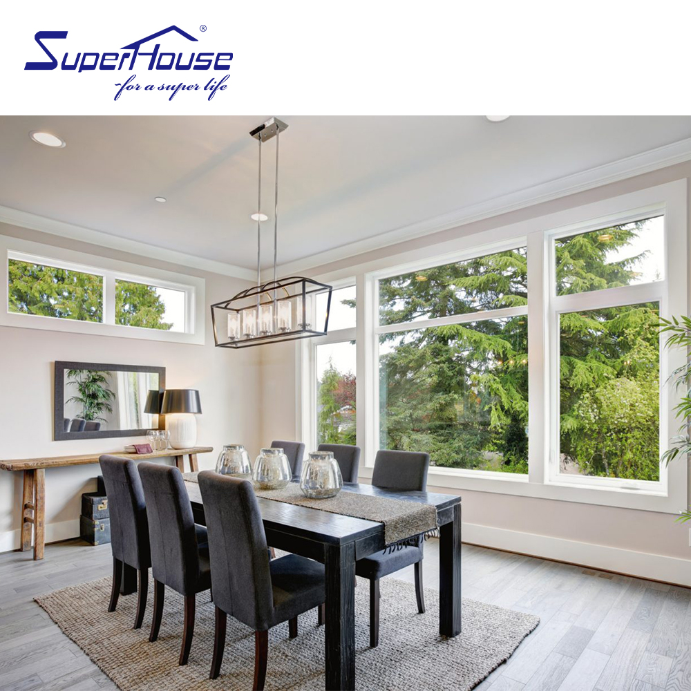 NOA Hurricane Proof Window Large Single Vision Panel Double Tempered Glass German Hardware 10 Years Warranty for Kitchen Living
