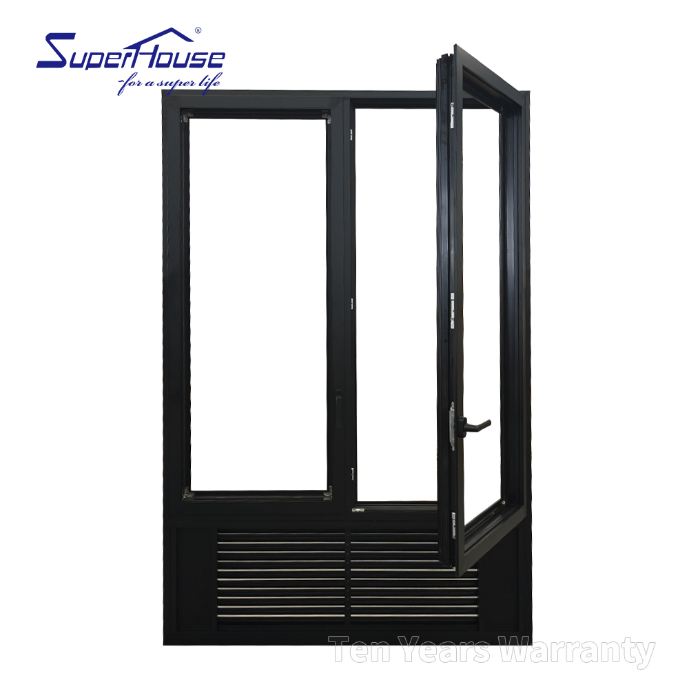Commercial Window 5 Start Hotel PTAC Louver Casement Window+fixed Louver Customized Blinds Aluminum windows