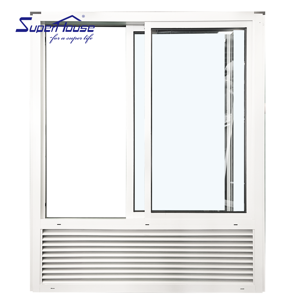 Five Star Commercial Hotel Aluminum Sliding Window With Stopper PTAC Integrated Fixed Louver Custom Electrophoretic Finish