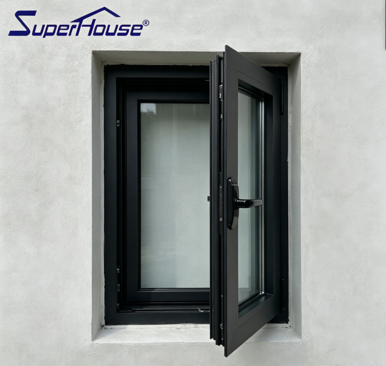 Custom Residential Thermal Break Aluminum Casement Window Double Glazing Heat&Sound Insulation German Hardware 10 Years Warranty