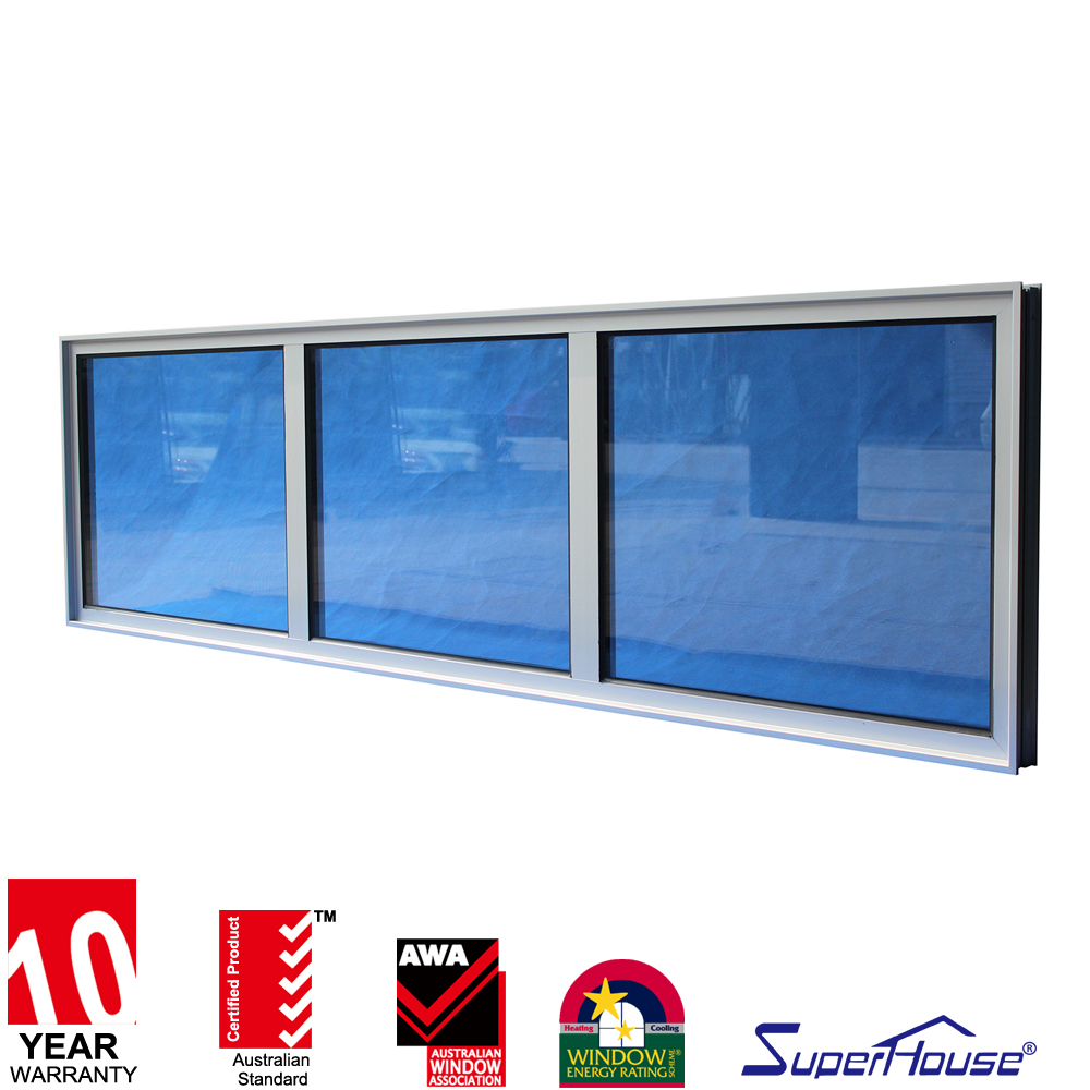 Superhouse NFRC Modern Large Size Fixed Aluminum Hurricane Impact Soundproof Double Glass Floor Corner Curved Picture Window