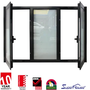 AAMA IGCC Certified Aluminum Casement Window Comply With California Title 24 AAMA Standard Powder Coating Energy Saving