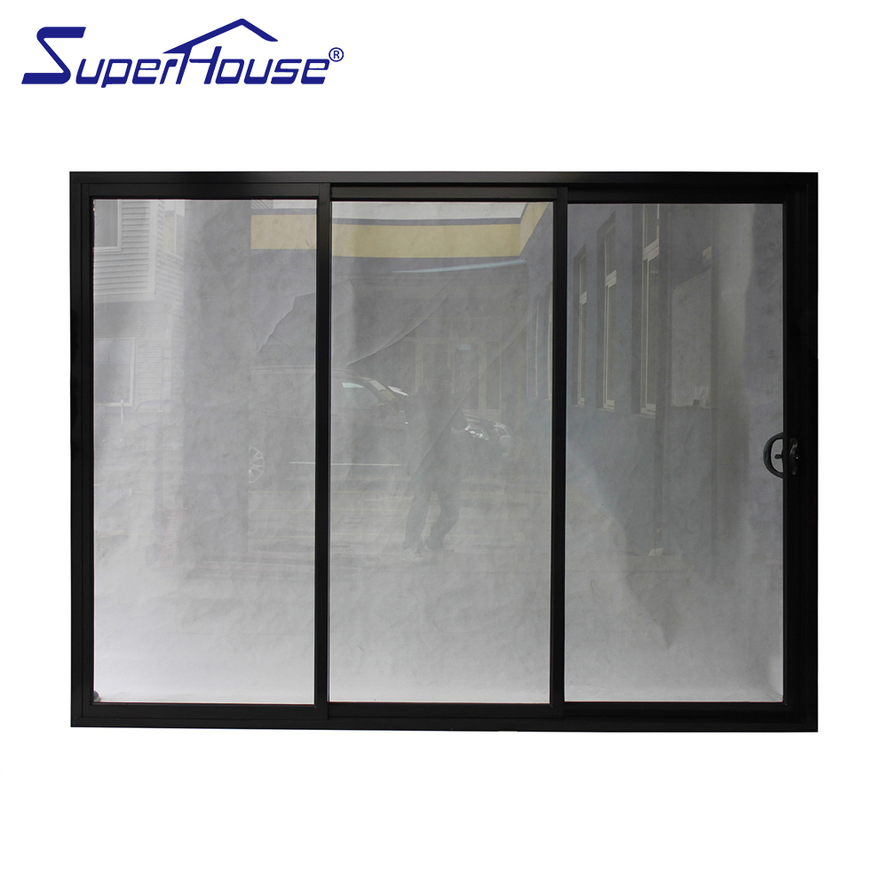 Modern Popular Design Three Panel Sliding Patio Door Commercial Wholesale Aluminum Glass Stacker Door