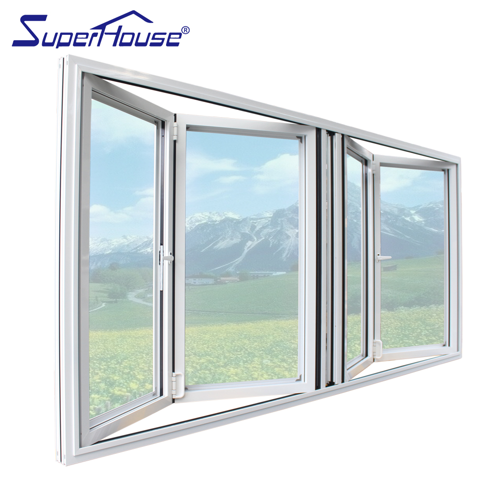 Superior Quality Modern Energy-saving Glass Aluminum Bi Fold Windows Exterior Accordion Design