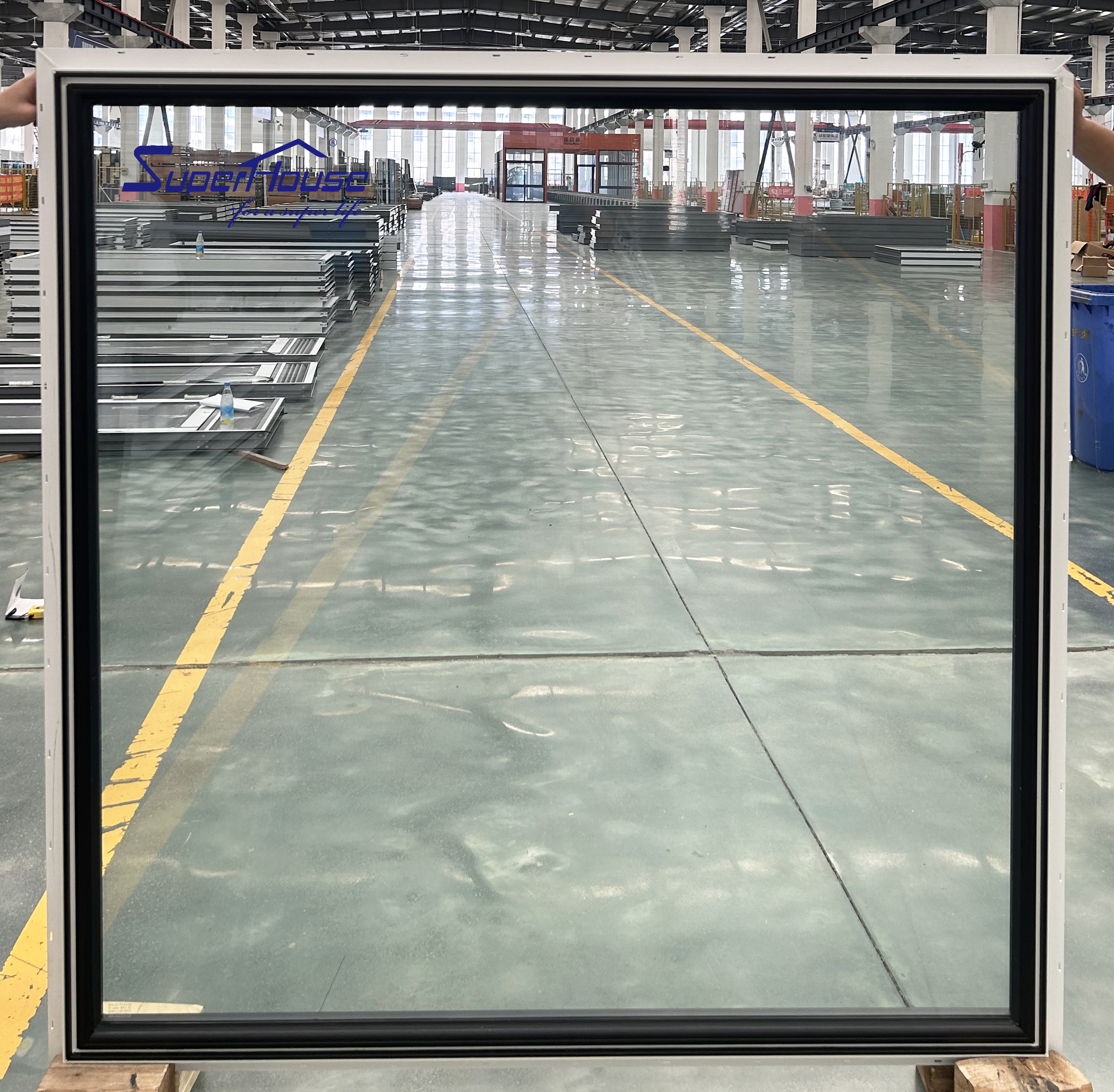 Ready to Ship Double Glazed Black UPVC Plastic Sliding Hung Windows and Fixed Windows With Lowest Price Promotion