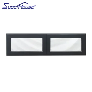 Superhouse Insulated Tempered Glass Horizontal Open Style with Aluminum Alloy Frame Aluminum Awning Window